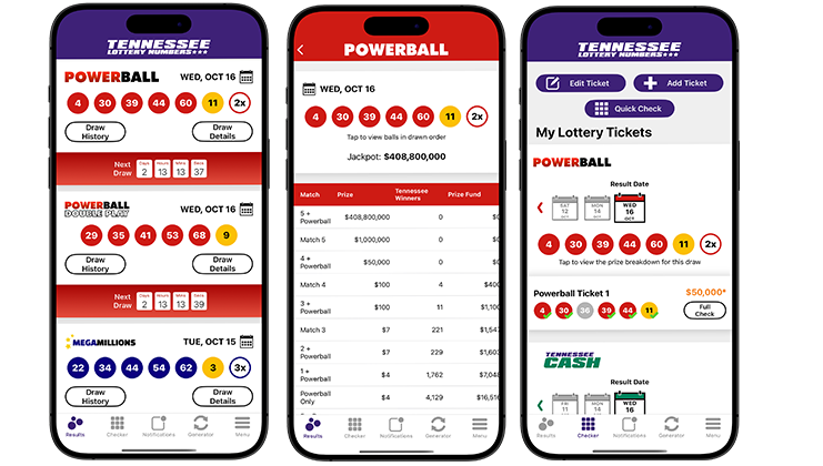 Tennessee Lottery App Screenshots